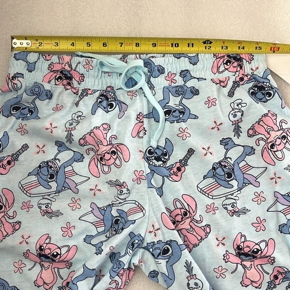 🆕Disney Lilo and Stitch Lounge Pants Drawstring Pajama Bottom Blue Junior Large - Picture 4 of 7
